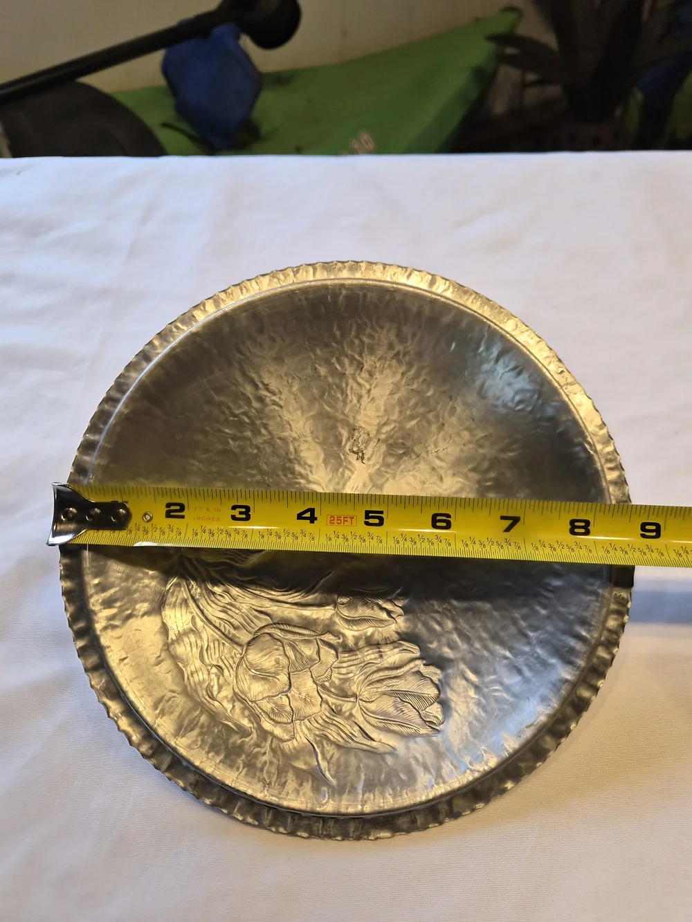Vintage Hand Wrought Creations by Rodney Kent Hand pounded aluminum Tulip Dish